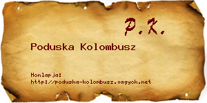 Poduska Kolombusz névjegykártya